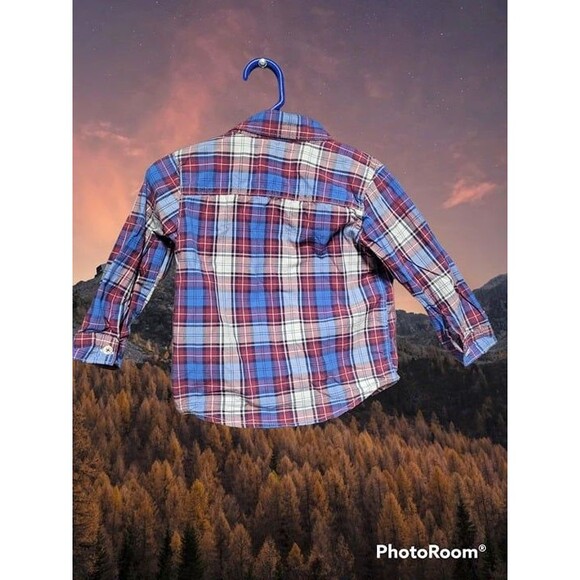 Carter's Plaid Long Sleeve Size 24M (J69) - Picture 2 of 2